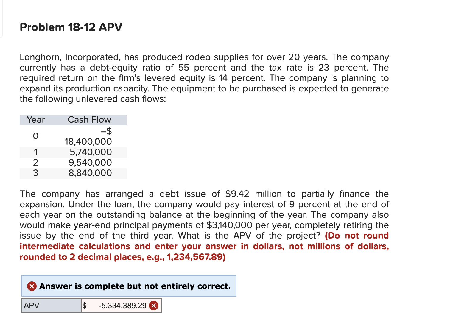  Problem 18-12 APV Longhorn, Incorporated, has produced rodeo supplies for over