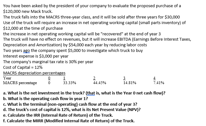  PLEASE SHOW WORK IN EXCEL You have been asked by the