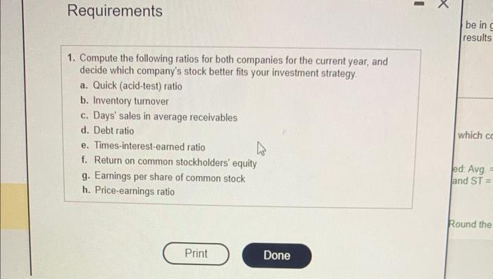 Avg. = averag ST = shortete Ind the ratios Data table in