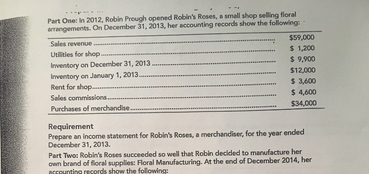  Part One: In 2012, Robin Prough opened Robin's Roses, a small