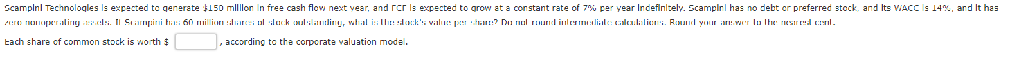  Scampini Technologies is expected to generate $150 million in free cash
