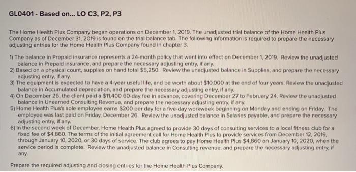 prepare the necessary adjusting entry, if any. 2) Based on a physical