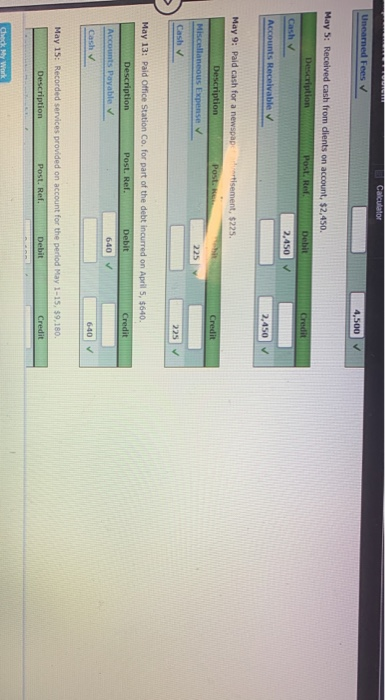 on May 31 are $715. c. Depreciation of office equipment for May