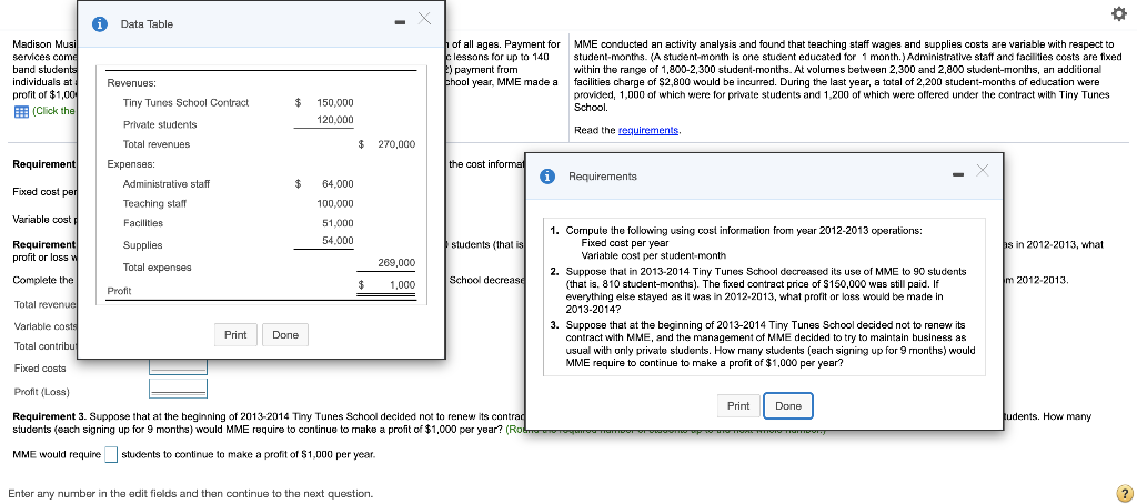 All the information in regards to the question was provided. i