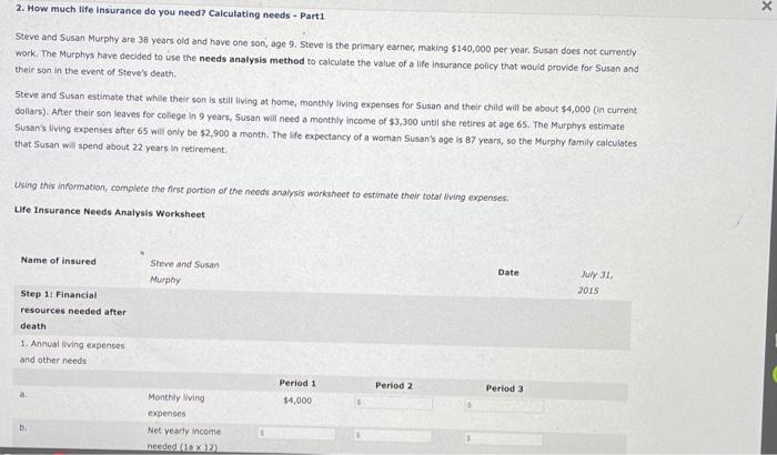  2. How much life insurance do you need? Calculating needs -
