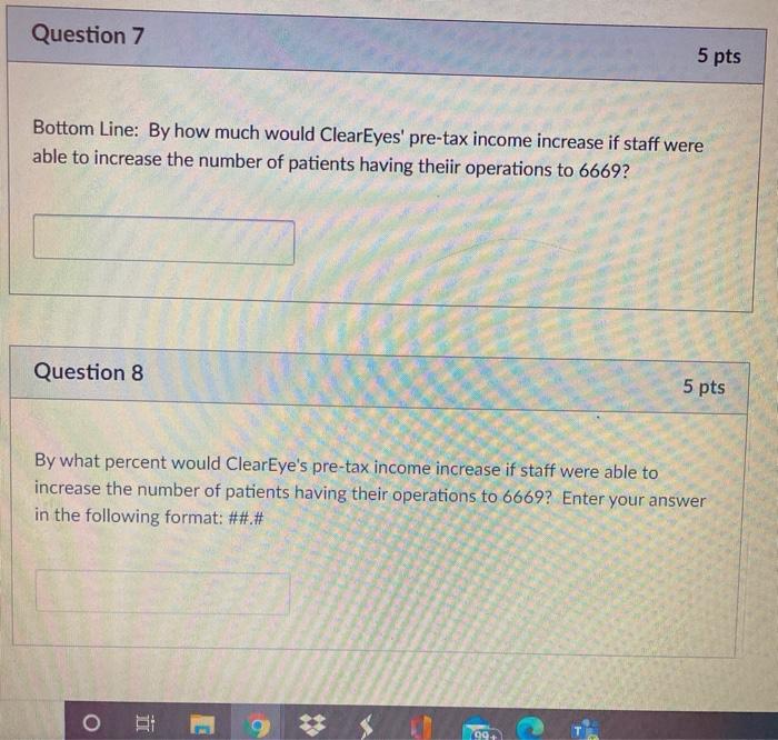 and Expenses chart based on the following changes to revenue and costs: