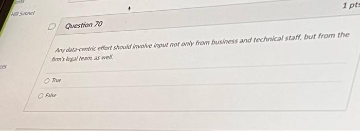  Any data-centric effort should involve input not only from business and