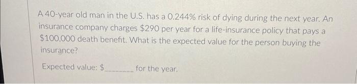  A 40 -year old man in the U.S. has a 0.244%