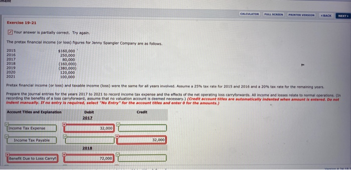  please solve CALCULATOR FULL SCREEN PRINTER VERSION BACK NEXT Exercise 19-21
