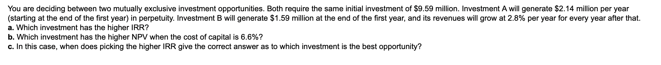  This is a finance question. Please make sure you answer questions