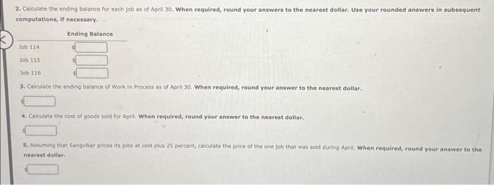 what. On April 1, Sangvikar Company had the following balances in its