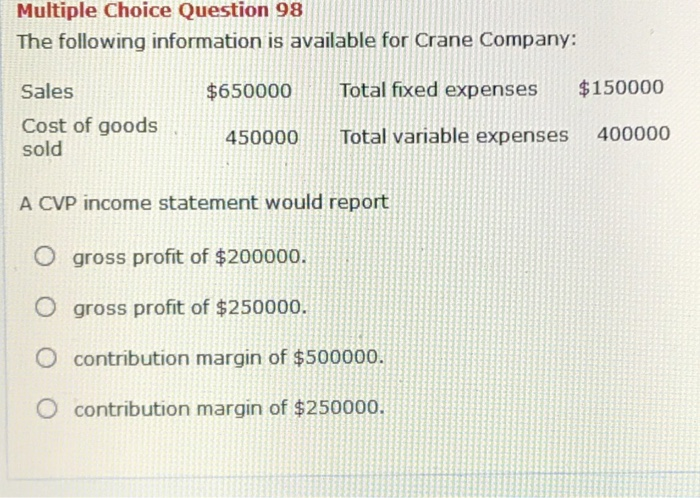 Sales Variable costs: $4000000 Materials Order processing300000 Billing labor Selling expenses120000 Total