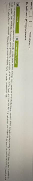  Atempts Keep the Highest 1 13. Problem 3.14 (Nonconstant Growth) ebook