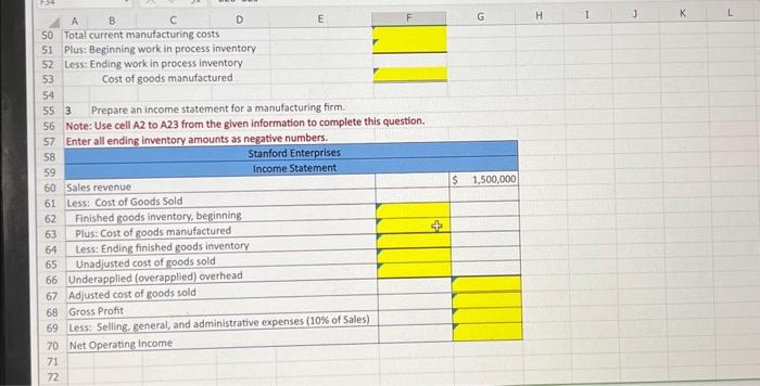 rows 10 to 23. A statement o A. B C D E