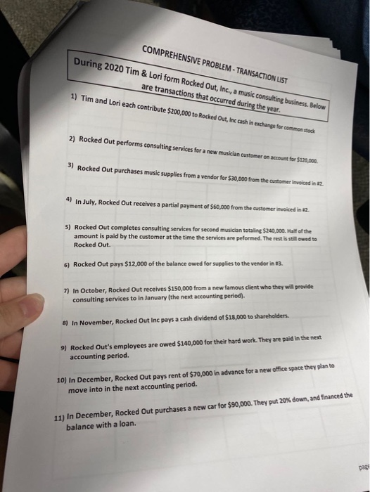  COMPREHENSIVE PROBLEM - TRANSACTION UST During 2020 Tim & Lori form