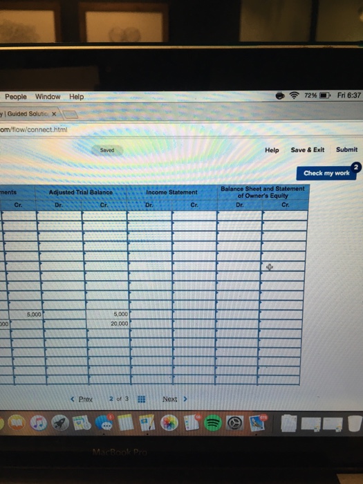 credt balance of the owner's capital account was $53,660, and the owner