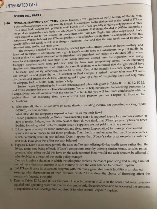  Please read the entire case, but only answer parts b, e