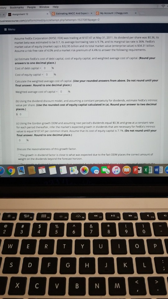 Bookmarks People Window Help ,G Estimating WACC And Expect G My