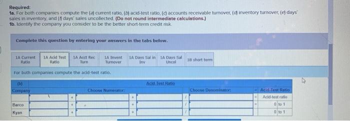 information from the financial statements of two companies competing in the same