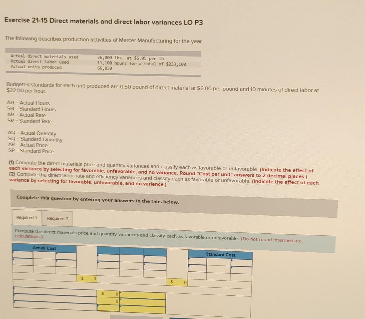 per hr.) $60 64 During May the company incurred the following actual
