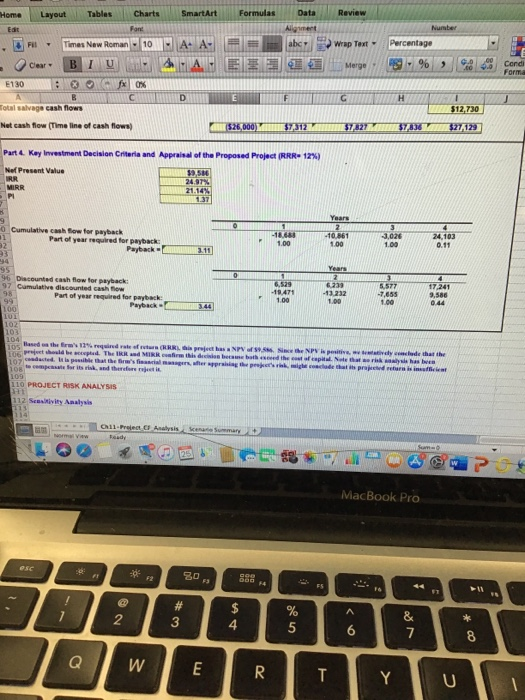 the part of the year required for payback and also how he