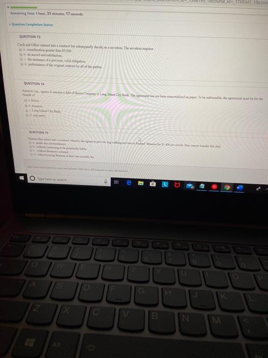  Remaining Time Thour, 31 minutes, 17 seconds Out Completion QUESTION 13