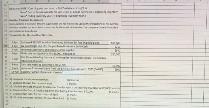 4 9 H 1 ES IS Below are the cost of goods