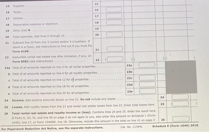 duplex and lives in the other half. Her rental income for the