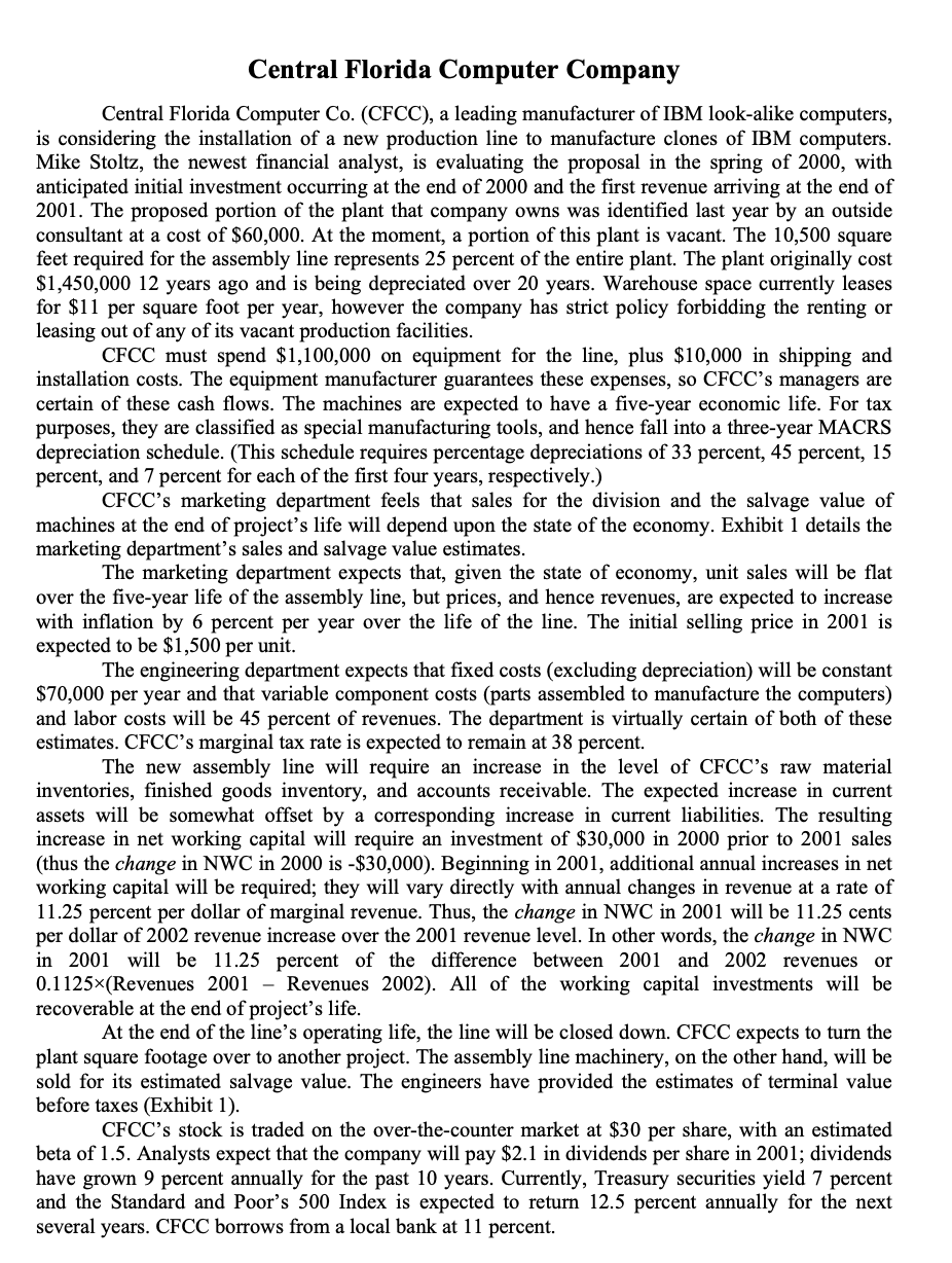  The Central Florida Computer Company Central Florida Computer Co. (CFCC), a