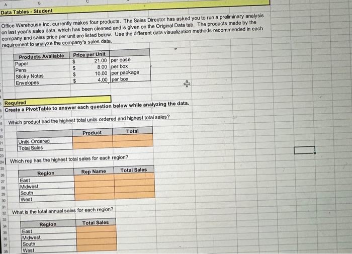  can you write the full equation too Data Tables - Student