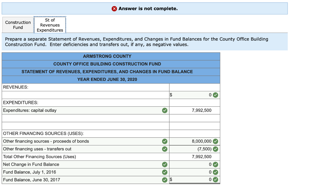 to take less than one year to complete. The County's fiscal year