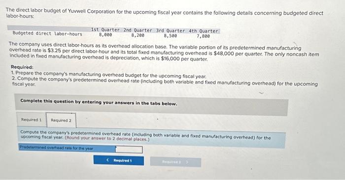 variable portion of its predetermined manufacturing overhead rate is $3.25 per direct
