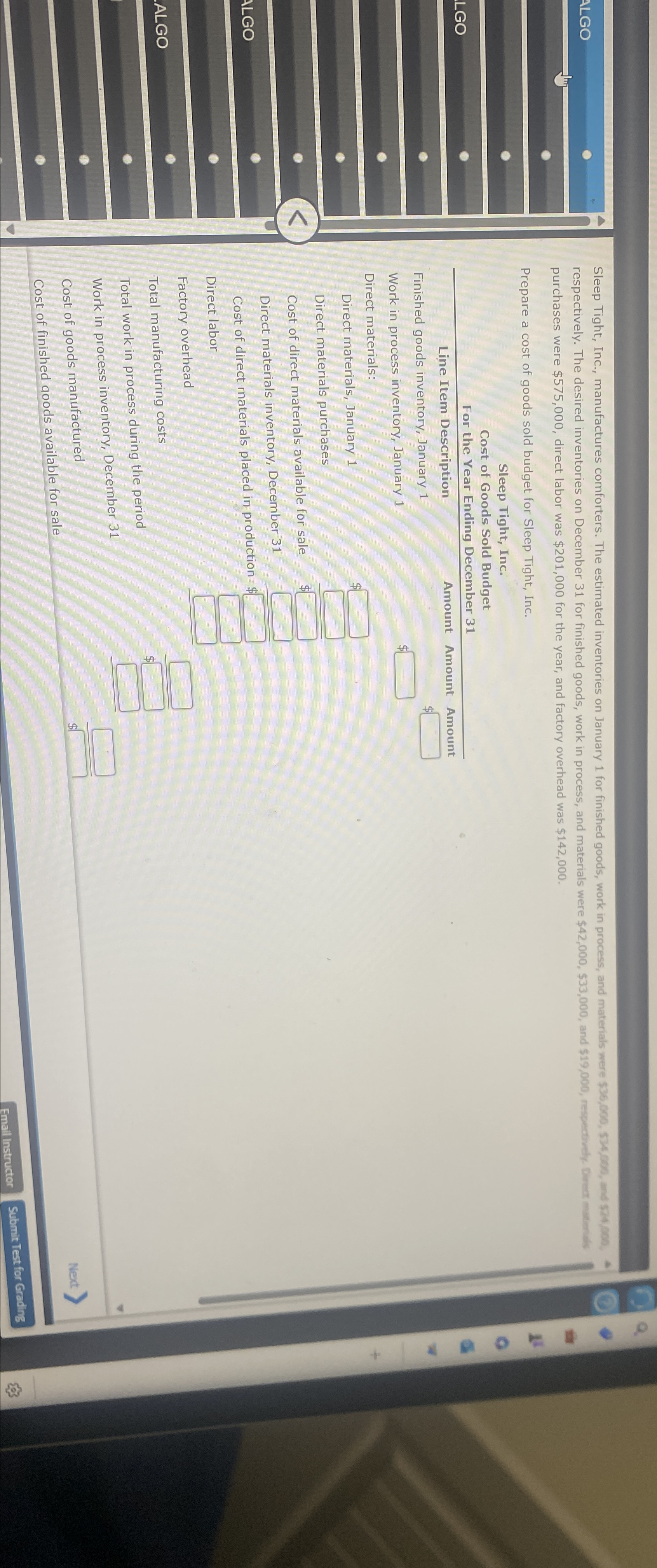  purchases were $575,000, direct labor was $201,000 for the year, and