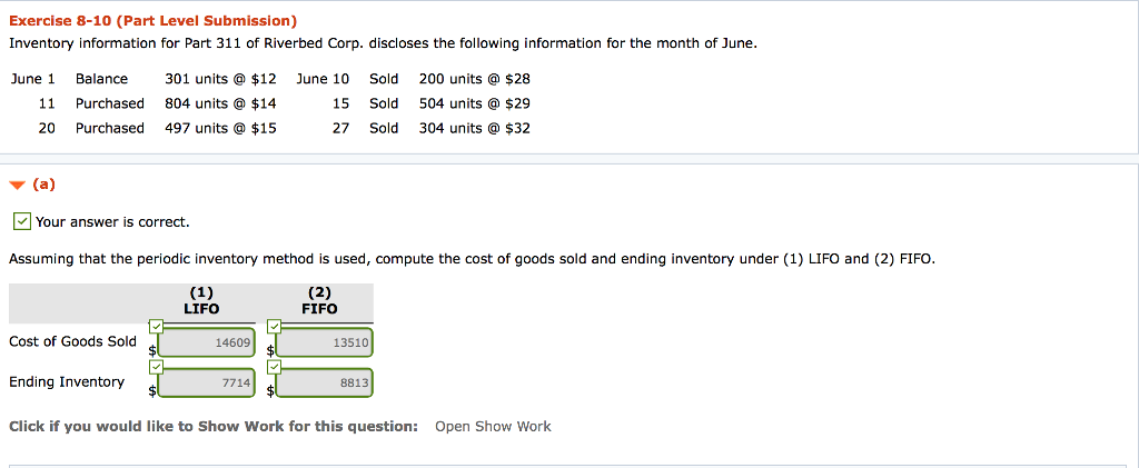 C) Assuming that the perpetual inventory method is used and costs are