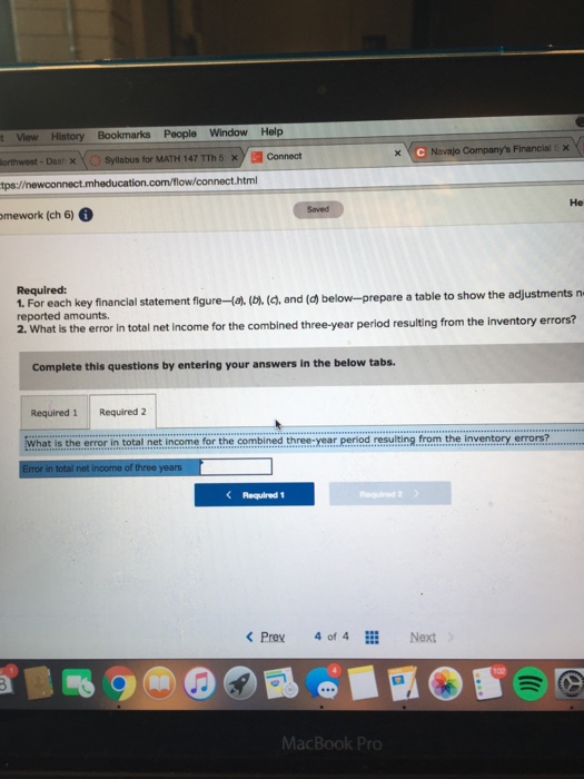 making physical counts of Inventory, t had made the following erors: Inventory