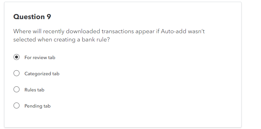 where will recently downloaded transactions appear if auto-add wasn't selected when creating