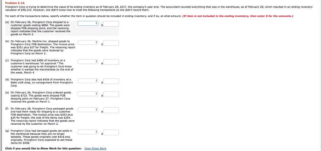 Problem 6-1A Pronghorn Corp is trying to determine the value of