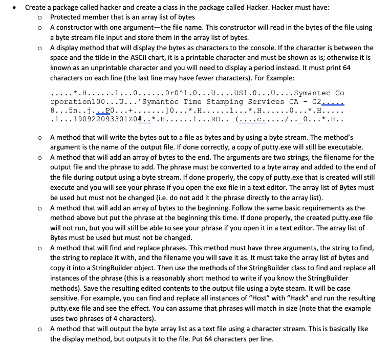 Java Create a package called hacker and create a class in