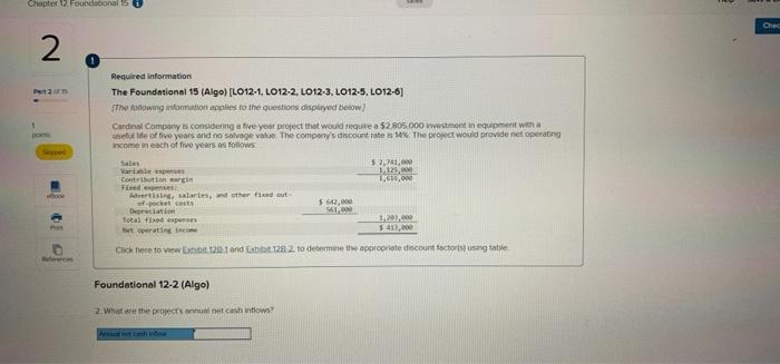  Chapter 12 Foundabonal 15 Chec 2 Required information The Foundational 15