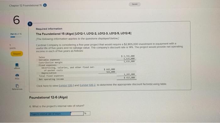 (Algo) (L012-1. LO12-2, L012-3. L012-5, L012-6] The following information applies to the