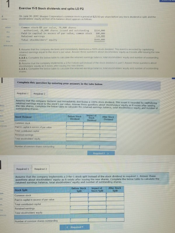  answer Exercise 11-5 Stock dividends and splits LO P2 On June