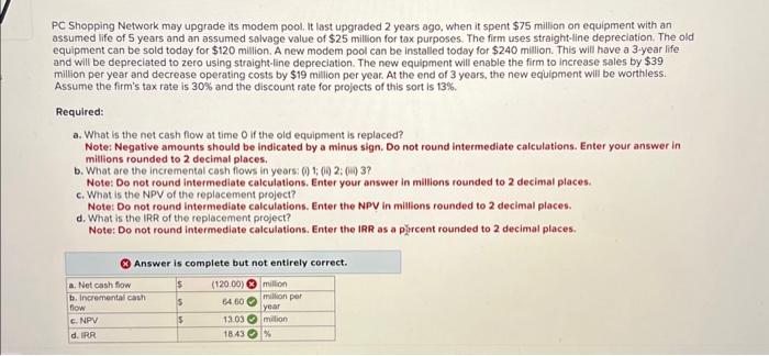 by $1y milion per year. At the end or 3 years, the