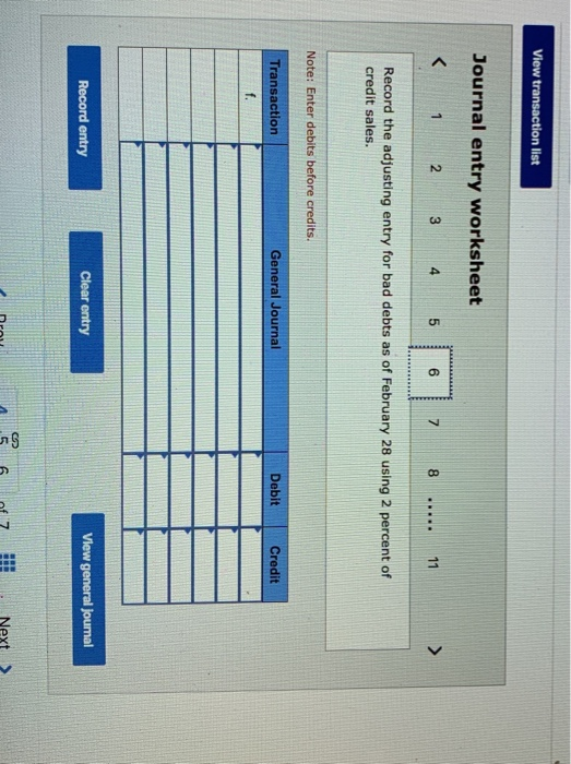 following partial list of transactions during the first quarter. a. During January,