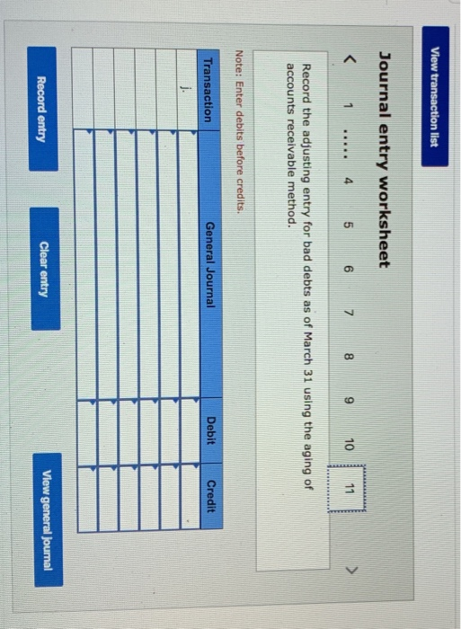 February, the company provided services for $31,000 on credit. 1. On February