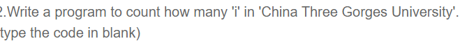 python code 2. Write a program to count how many 'i' in