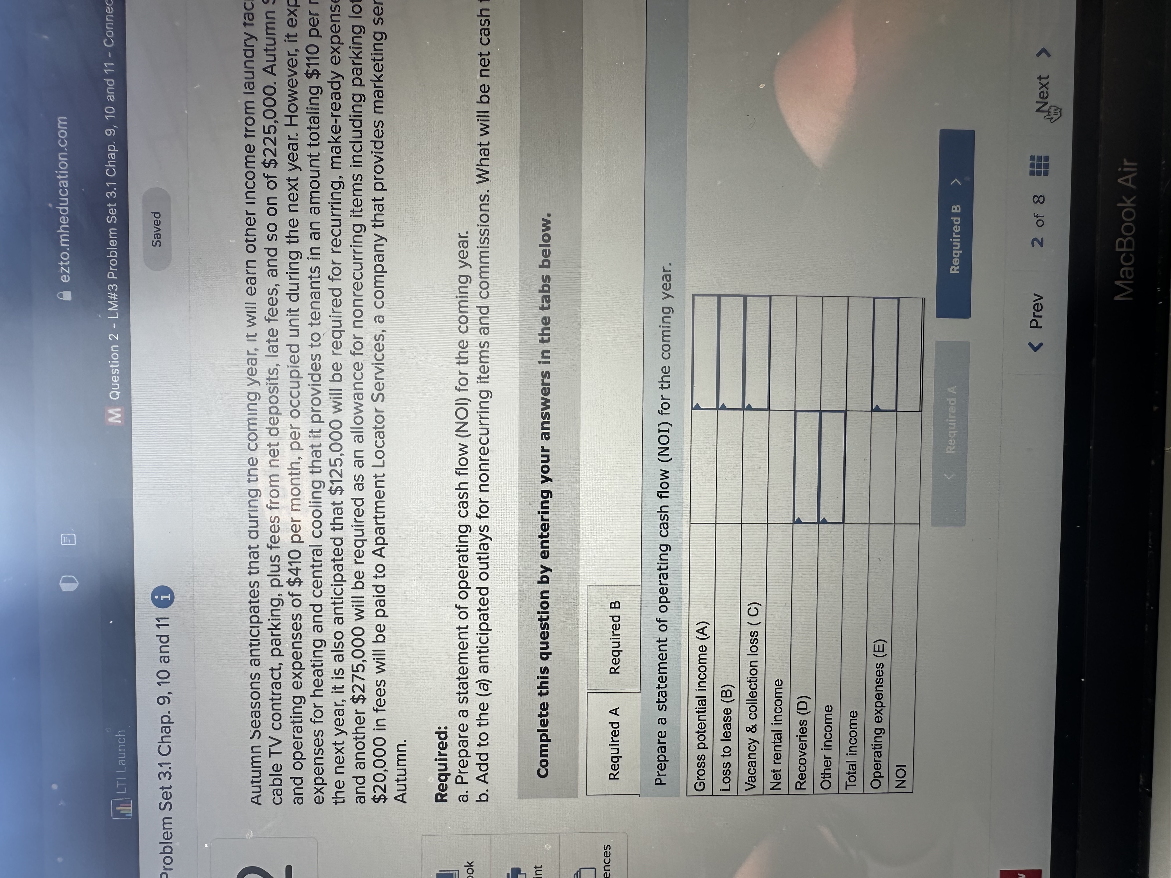  You have been asked to develop a pro forma statement of