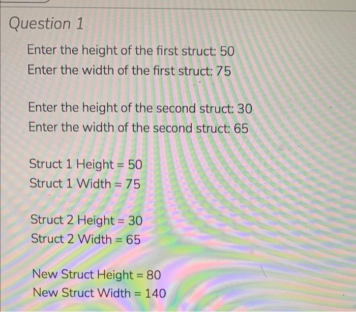 int height int width Create a function called addDimensions that is passed