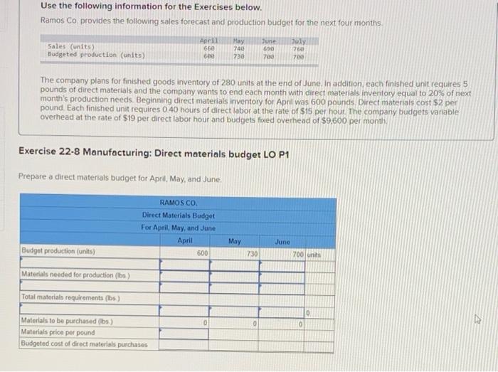 P1 Each unit requires 3 pounds of direct materials, which cost $6