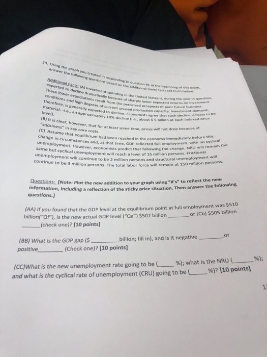  39. Using the graph answer the following questions based on the