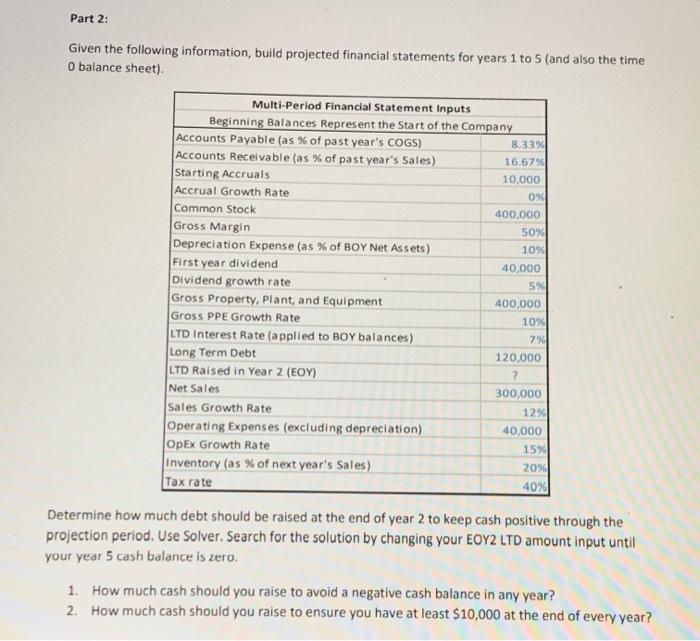 the entire assignment carefully. Part 1: Building from your prior assignment and